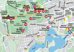 Flyer en français des parcs et châteaux de Berlin et ses environs