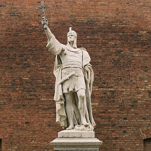 Statue du margrave de Brandebourg, Albert von Ballenstedt, dit Albert l'Ours