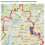 Carte du tracé du Mur de Berlin
