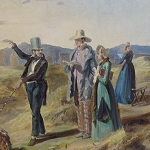Visites guidées, guides francophones à Berlin - Photo : détail tableau de l'Alte Nationalgalerie présentant des touristes anglais au XIXe siècle en France