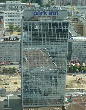 ehemaliges Interhotel Stadt berlin, Hotel Park Inn am Alexanderplatz, ancien hôtel Interhotel Stadt Berlin, actuel Hotel Park Inn
