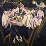 Im Cafégarten, Ernst Ludwig Kirchner, Musée Die Brücke, Brücke Museum