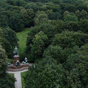 Grosser Tiergarten in Berlin, Grosser Stern, Siegessäule, le Parc du Tiergarten à Berlin, la Grande Etoile, la Colonne de la Victoire