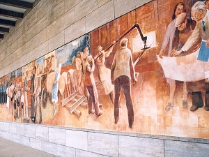 Wandbild Aufbau der Republik von Max Lingner, la fresque de Max Lingner, la Construction de la République